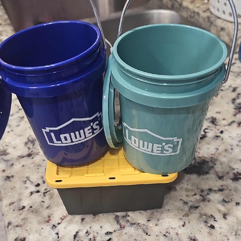 Blue and Teal Storage Buckets